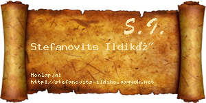 Stefanovits Ildikó névjegykártya