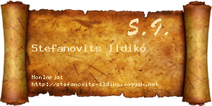 Stefanovits Ildikó névjegykártya