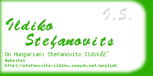 ildiko stefanovits business card